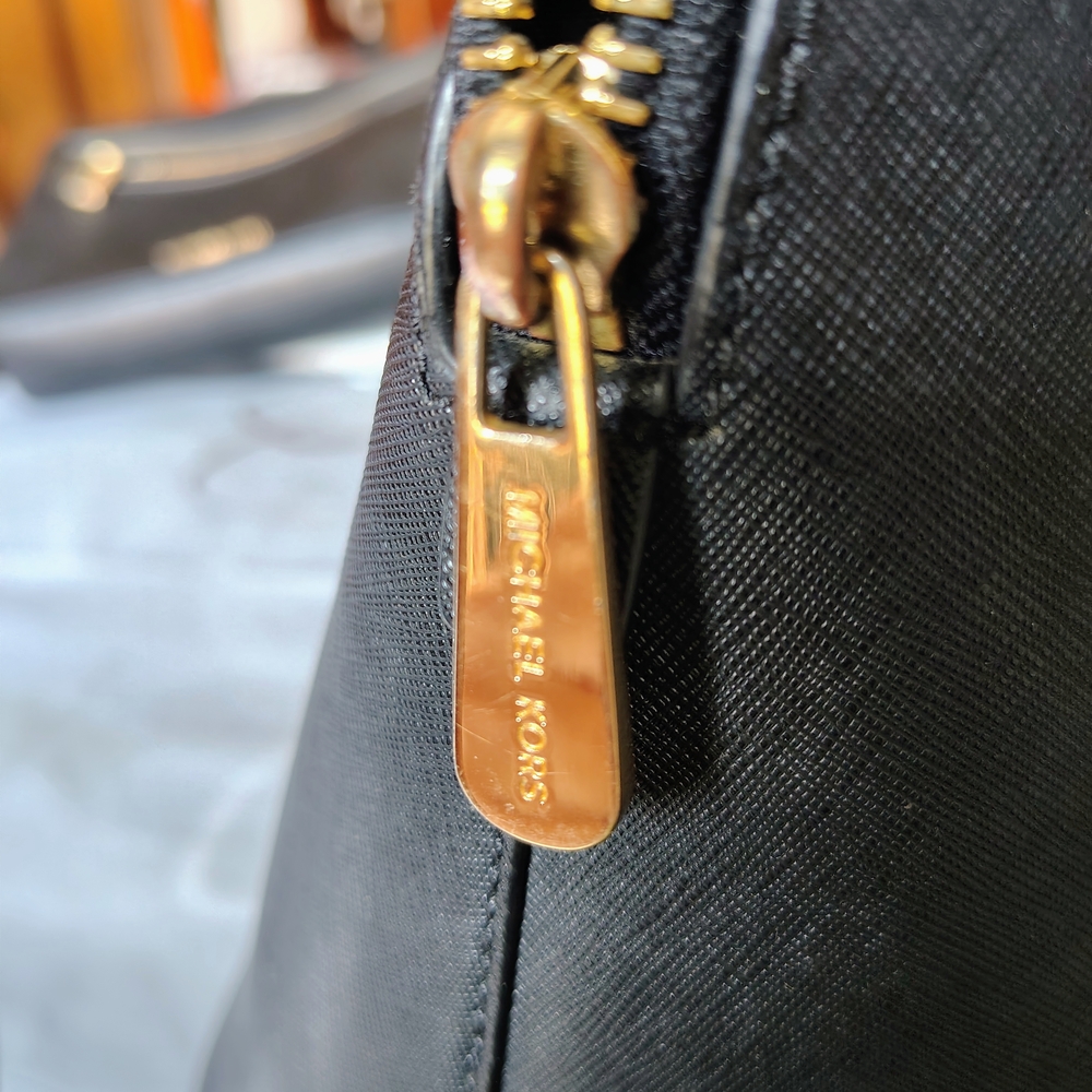 Michael Kors Black Bag with Gold Zipper